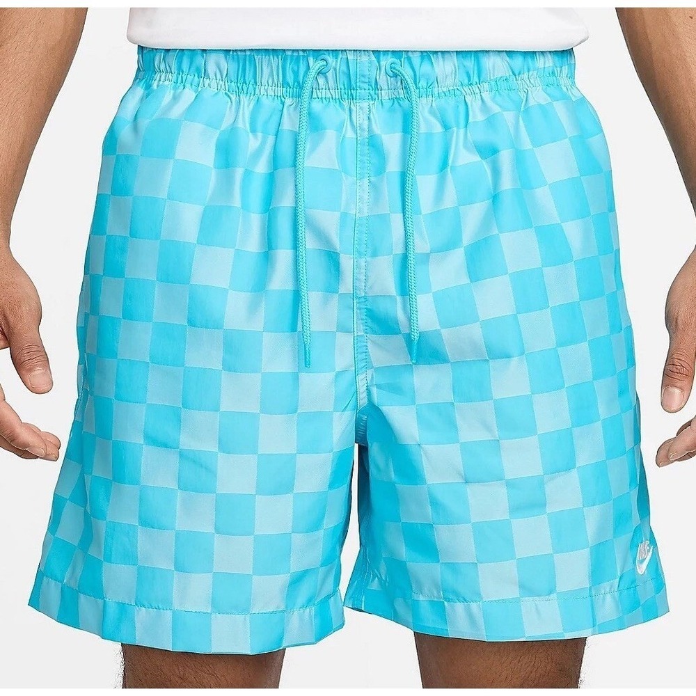 Nike Men's Checkers Club Flow Short, Color:  Bright Blue, Size XXL, New